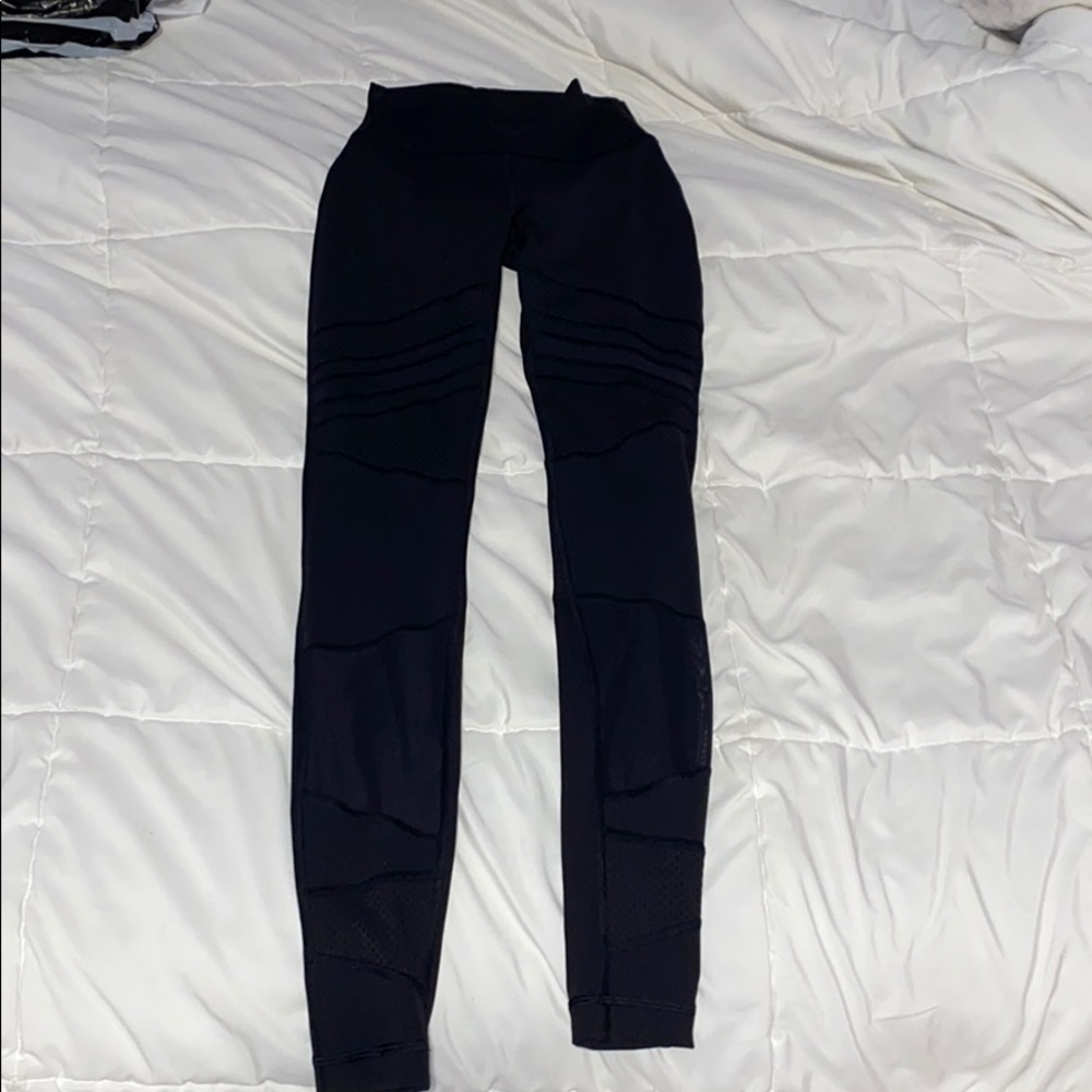 high waisted black with mesh detail leggings